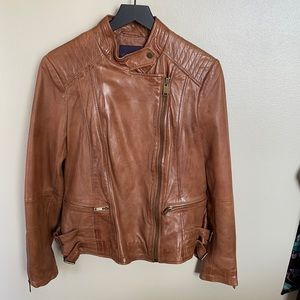 Cognac leather jacket